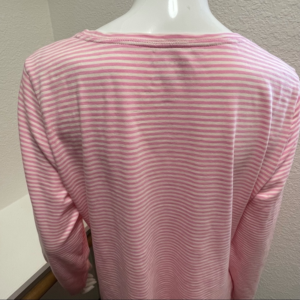 TALBOTS FRANCE DESTINATION STRIPE COTTON TOP Sz L - Picture 4 of 8